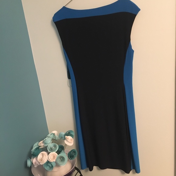 NWT Ralph Lauren color block dress with ruching 10 - Picture 2 of 5